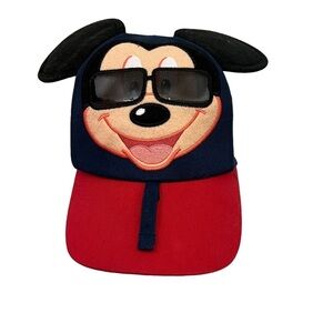 Disney Parks Authentic Mickey Mouse Cap with Sunglasses Toddler Size